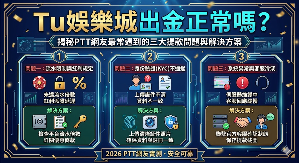 Tu娛樂城出金正常嗎?揭秘PTT網友最常遇到的三大提款問題與解決方案