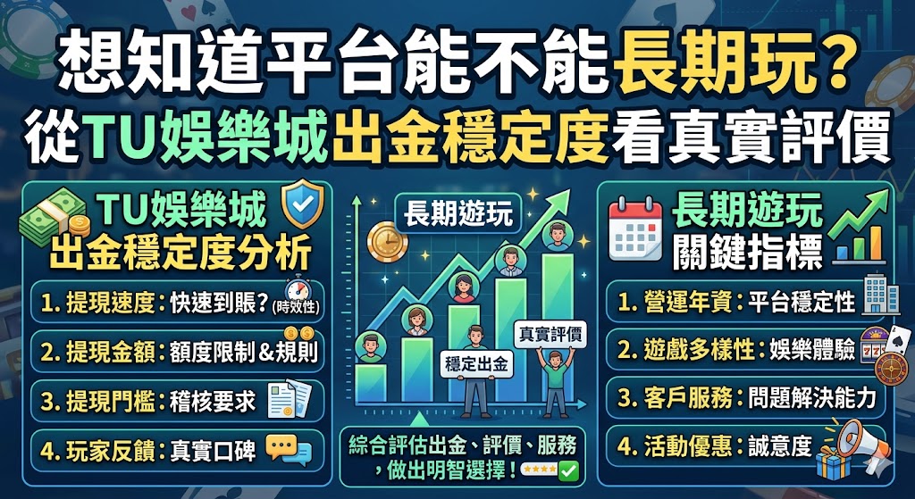 想知道平台能不能長期玩？從Tu娛樂城出金穩定度看真實評價